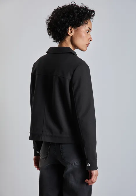 Jacke in Wolloptik Black