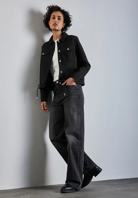 Jacke in Wolloptik Black