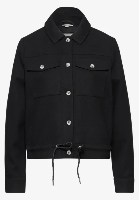 Jacke in Wolloptik Black