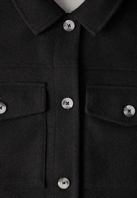 Jacke in Wolloptik Black