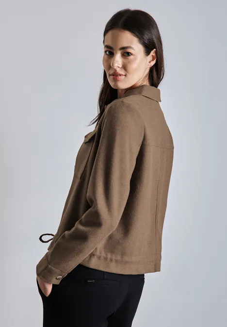 Jacke in Wolloptik rocky brown