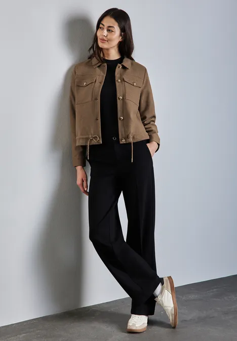 Jacke in Wolloptik rocky brown