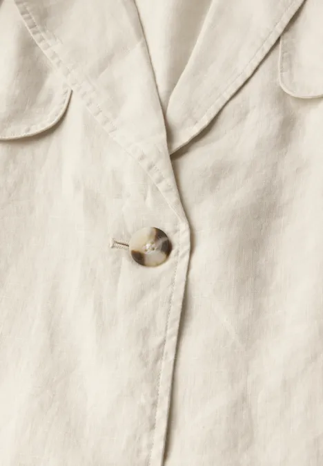 Kurzer Trenchcoat aus Leinen moonstone sand