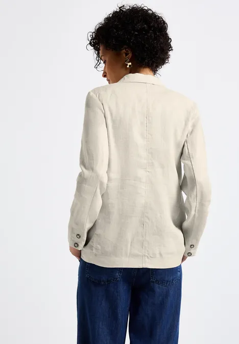 Langer Leinenblazer moonstone sand