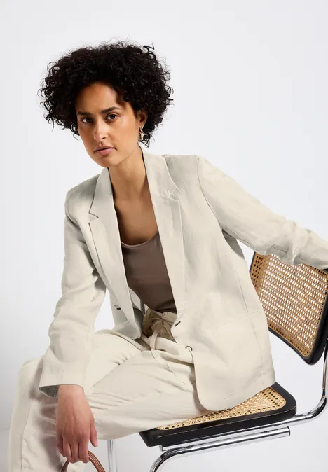 Langer Leinenblazer moonstone sand
