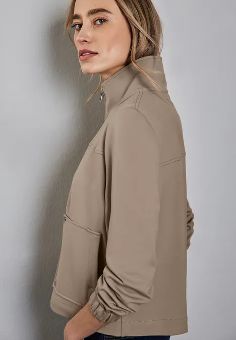 Jacke im Loose Fit safari beige