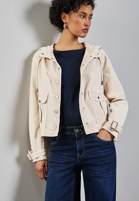 Leichte Jeansjacke Light Beige washed