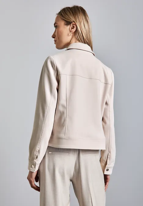 Jacke in Velours-Optik smooth sand beige