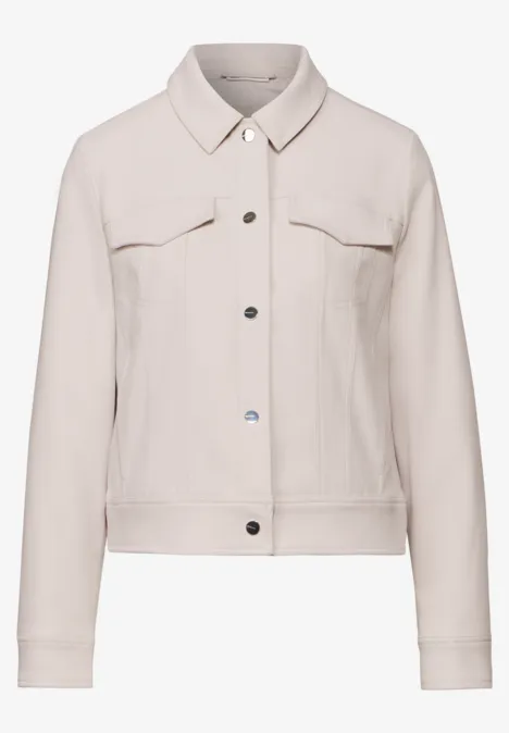 Jacke in Velours-Optik smooth sand beige