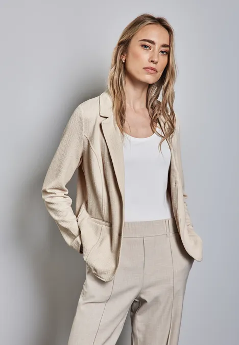 Strukturblazer smooth sand beige