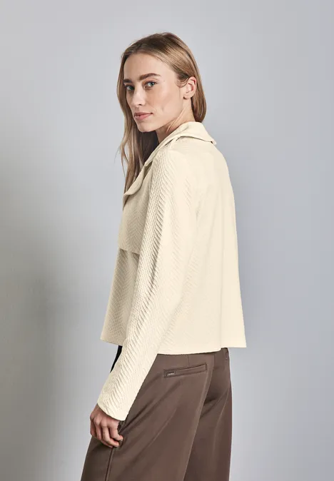 Kurzer Struktur-Trenchcoat soft beige