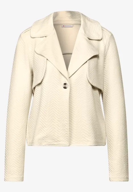 Kurzer Struktur-Trenchcoat soft beige