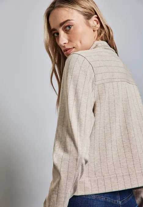 Gestreifte Jacke sheer beige mel.