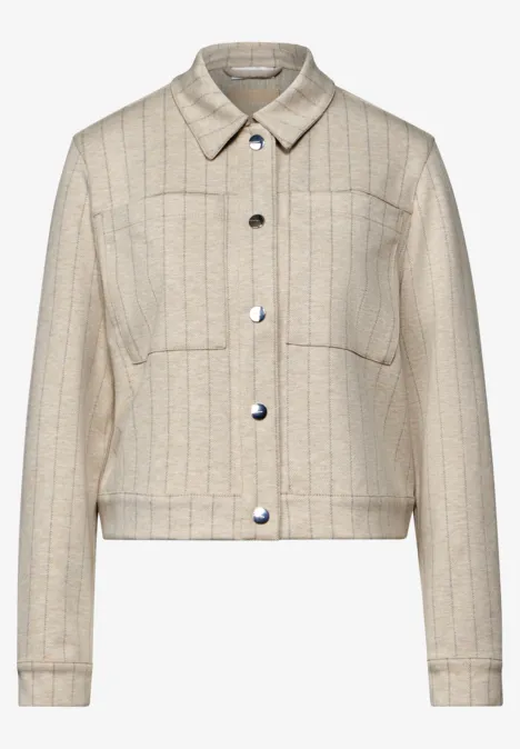 Gestreifte Jacke sheer beige mel.