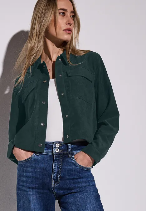 Kurze Twill-Jacke hunter green