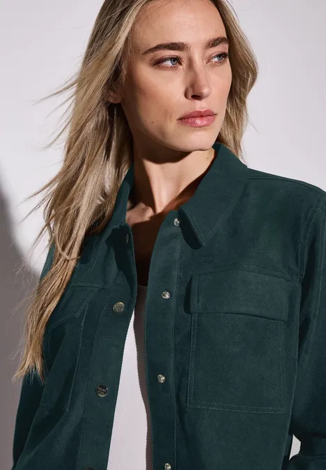 Kurze Twill-Jacke hunter green
