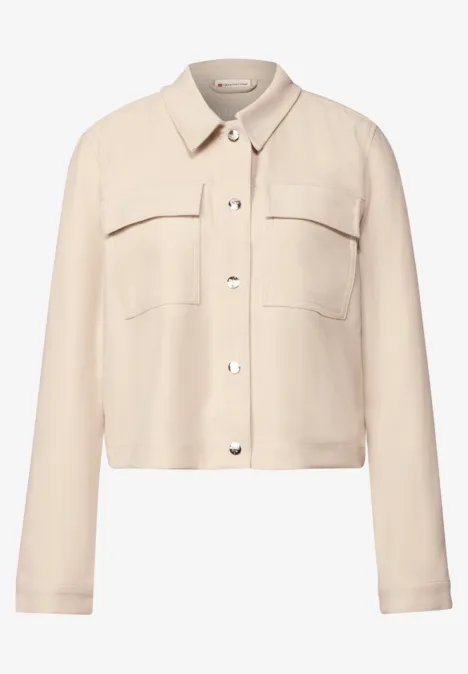 Kurze Twill-Jacke barley beige