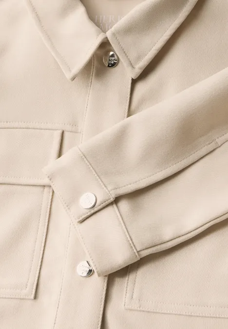 Kurze Twill-Jacke barley beige