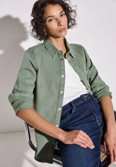 Jeans Overshirt Soft Olive Washed