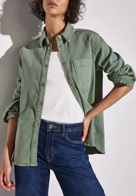 Jeans Overshirt Soft Olive Washed