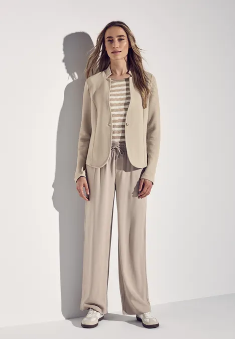 Jacquard Blazer cotton beige