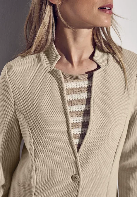 Jacquard Blazer cotton beige