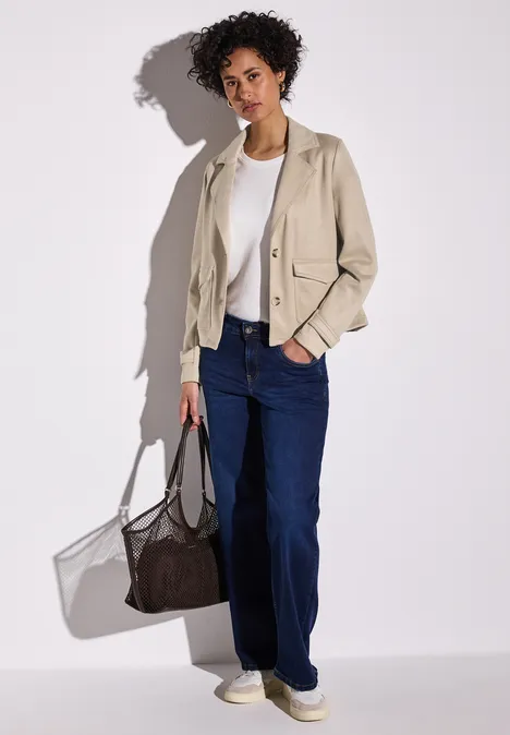 Velours Jacke barley beige