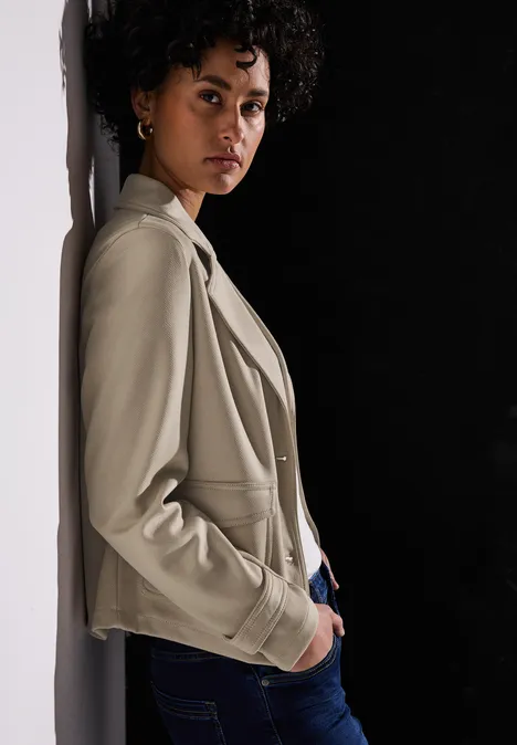 Velours Jacke barley beige