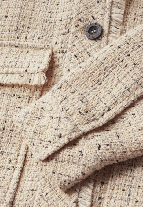 Kurze Bouclé Jacke cotton beige