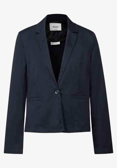 Kurzer Twill-Blazer deep blue