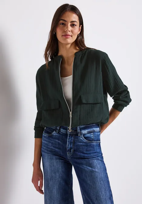 Musselin Blouson pine grove green