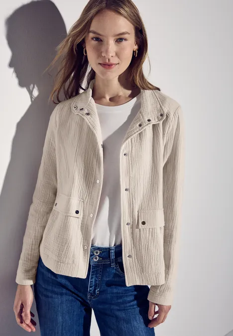 Musselin Jacke smooth sand beige