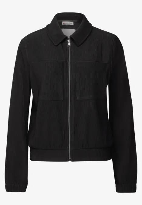 Jacke mit Rippstruktur Black