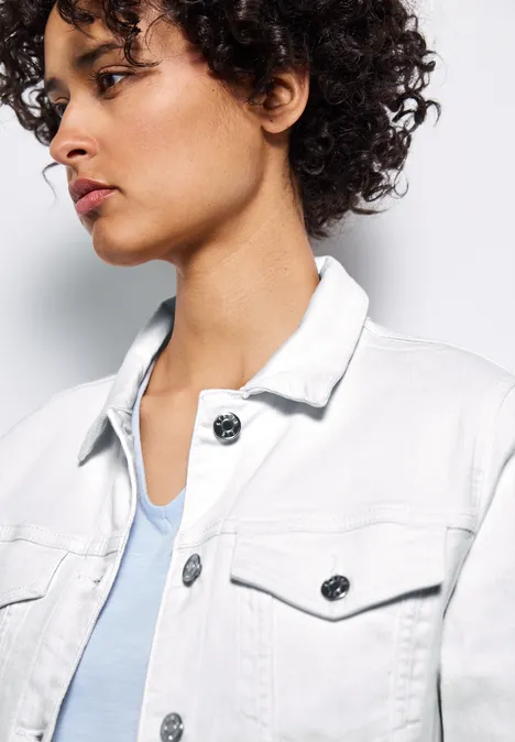 Denim Jacke White Washed