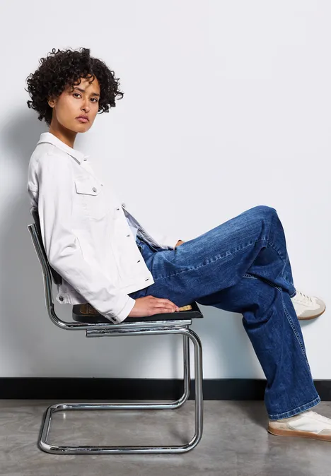 Denim Jacke White Washed