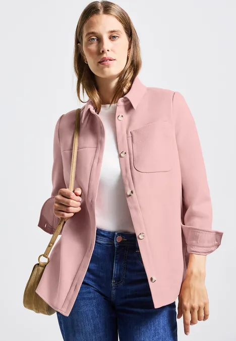 Overhemd in wollook blush rose