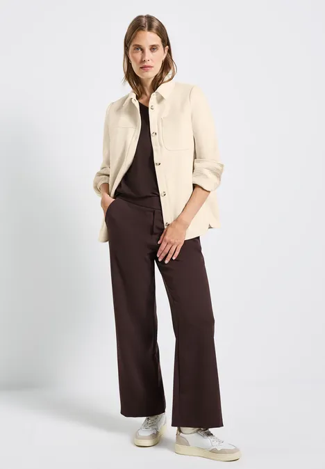 Overhemd in wollook pastel sand