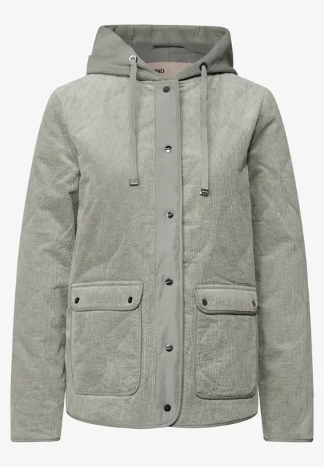 Cord Steppjacke mit Kapuze Fresh Sage