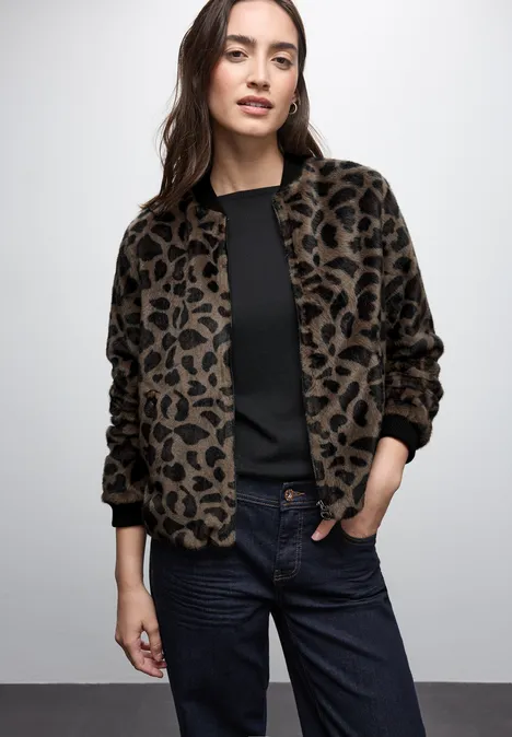 Fake Fur Leo-Blouson Teddy Brown