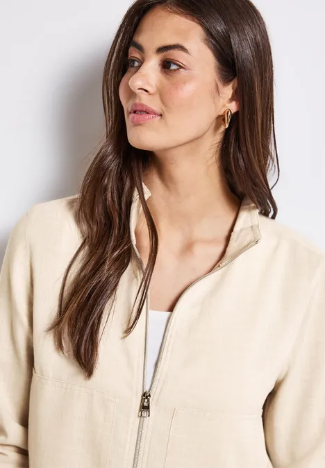 Melange-Look Jacke silkstone white