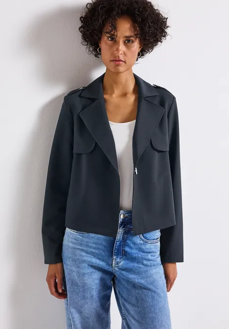 Kurzer Trenchcoat deepwater blue