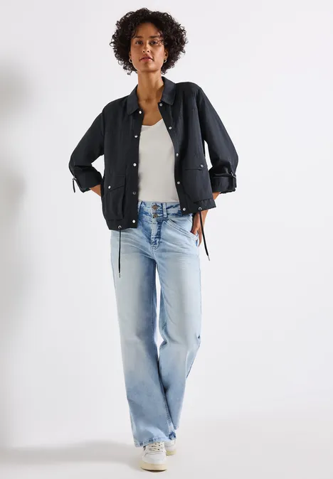 Leichte Strukturjacke deepwater blue