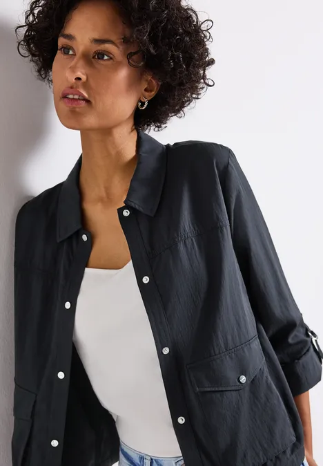 Leichte Strukturjacke deepwater blue