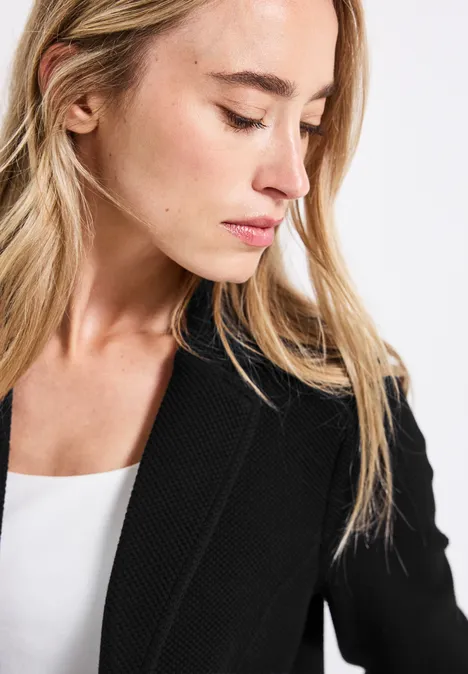Basic Blazer mit Struktur Black