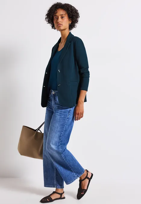 Basic Blazer mit Struktur tide blue