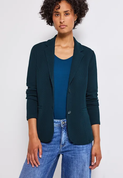 Basic Blazer mit Struktur tide blue