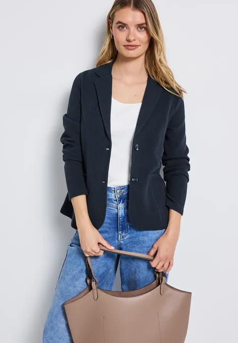 Basic Blazer mit Struktur deepwater blue