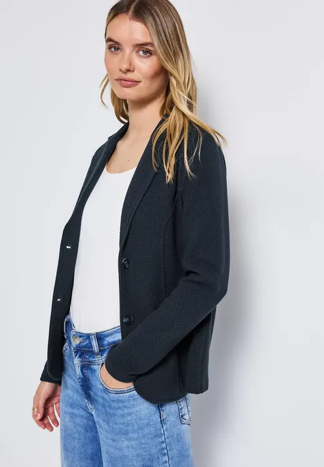 Basic Blazer mit Struktur deepwater blue