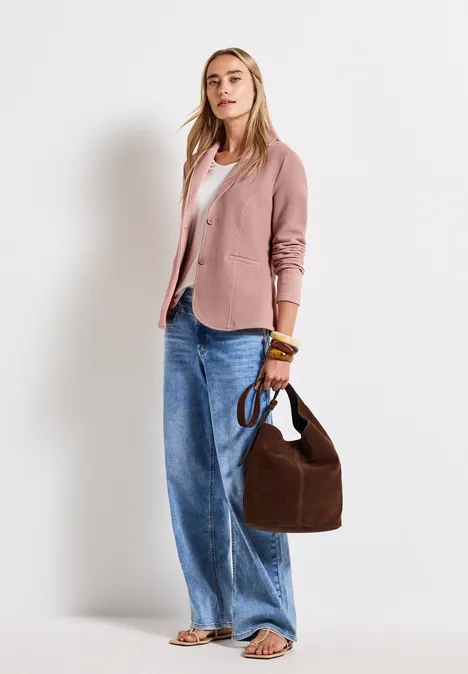 Basic Blazer mit Struktur faded rose