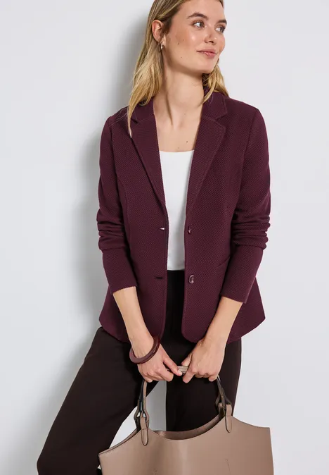 Basic Blazer mit Struktur wildberry red